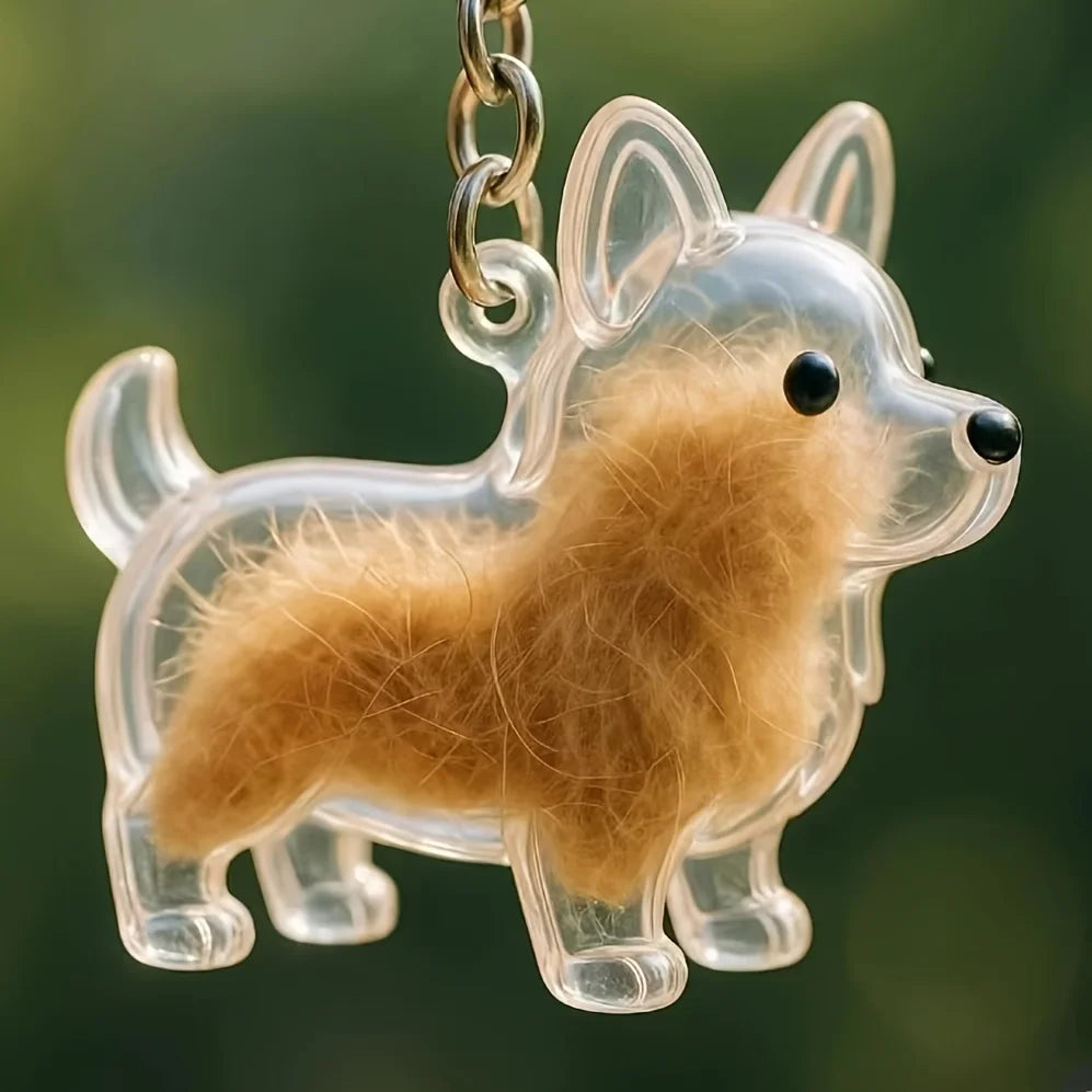 Dog Hair Storage Cute Pendant Keychain Bag Pendant Couple Car Key Chains  Souvenir Collection Gift Pet Hair Memorial Pet Lovers