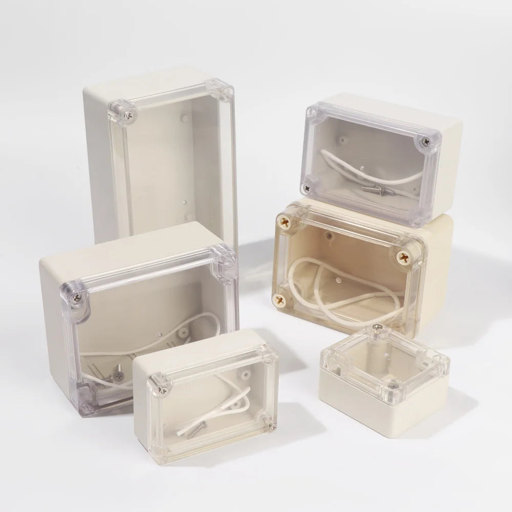 White Waterproof Enclosure Plastic Junction Box Electronic Transparent Cover Instrument Housing Case Electrical Project Boxes