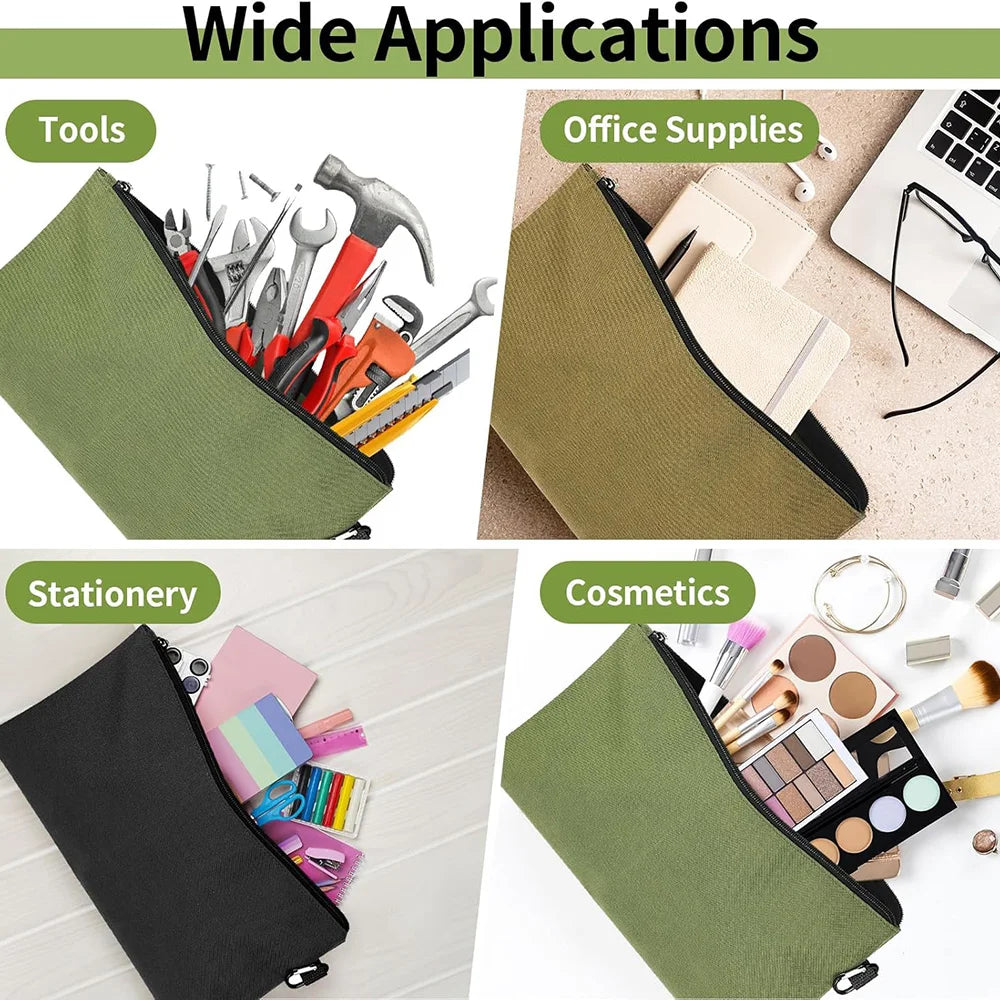 Tool Bag Zipper Pouch Multi-Function Bag Wear-Resistant Tool Organizers for Camping Woodworking Electrician Gardening