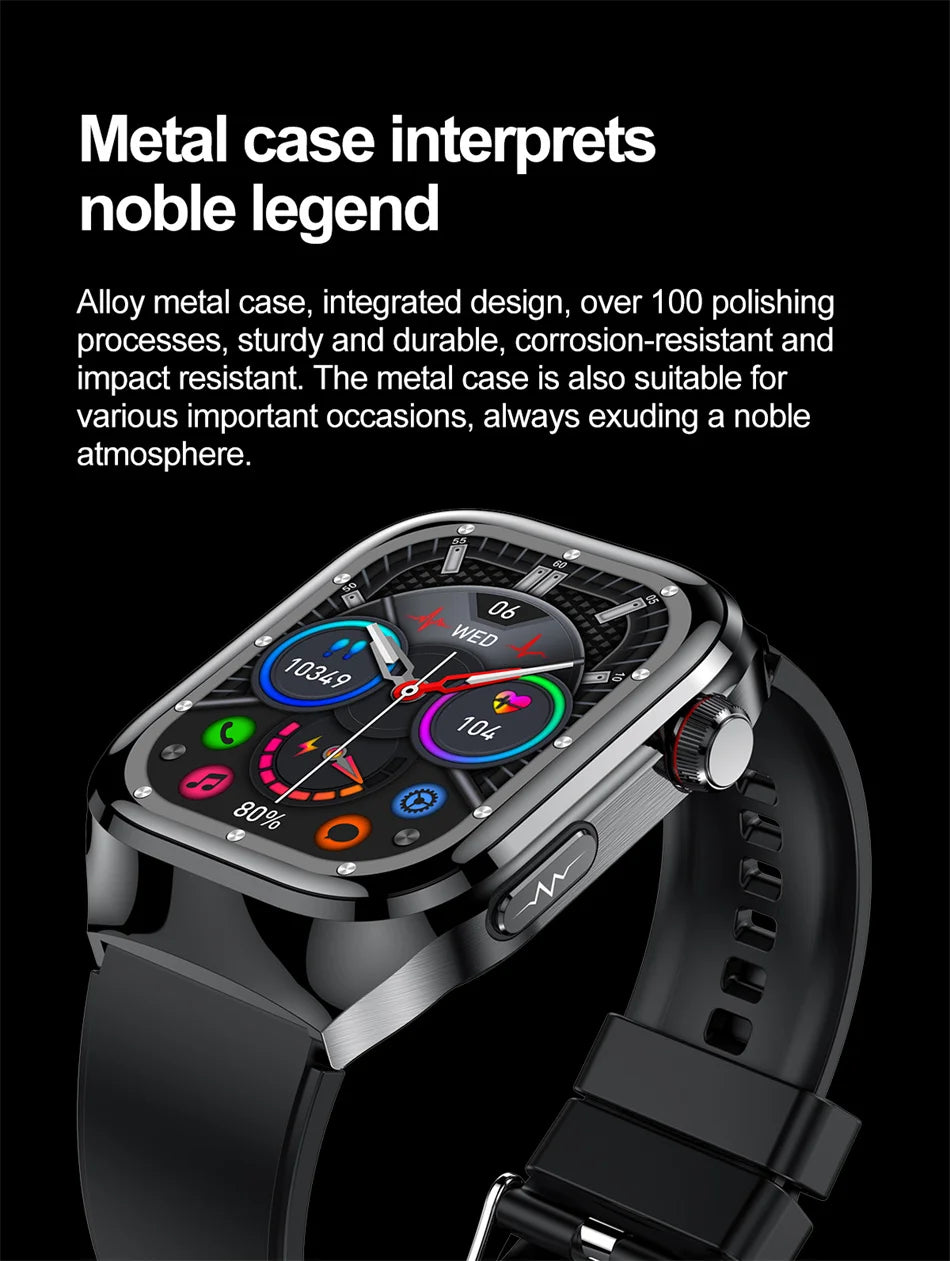 2025 New ECG+PPG Clock Smartwatch Men Uric Acid Blood Pressure Blood Oxygen Body Analysis Heart Health Monitor Smart Watch lady