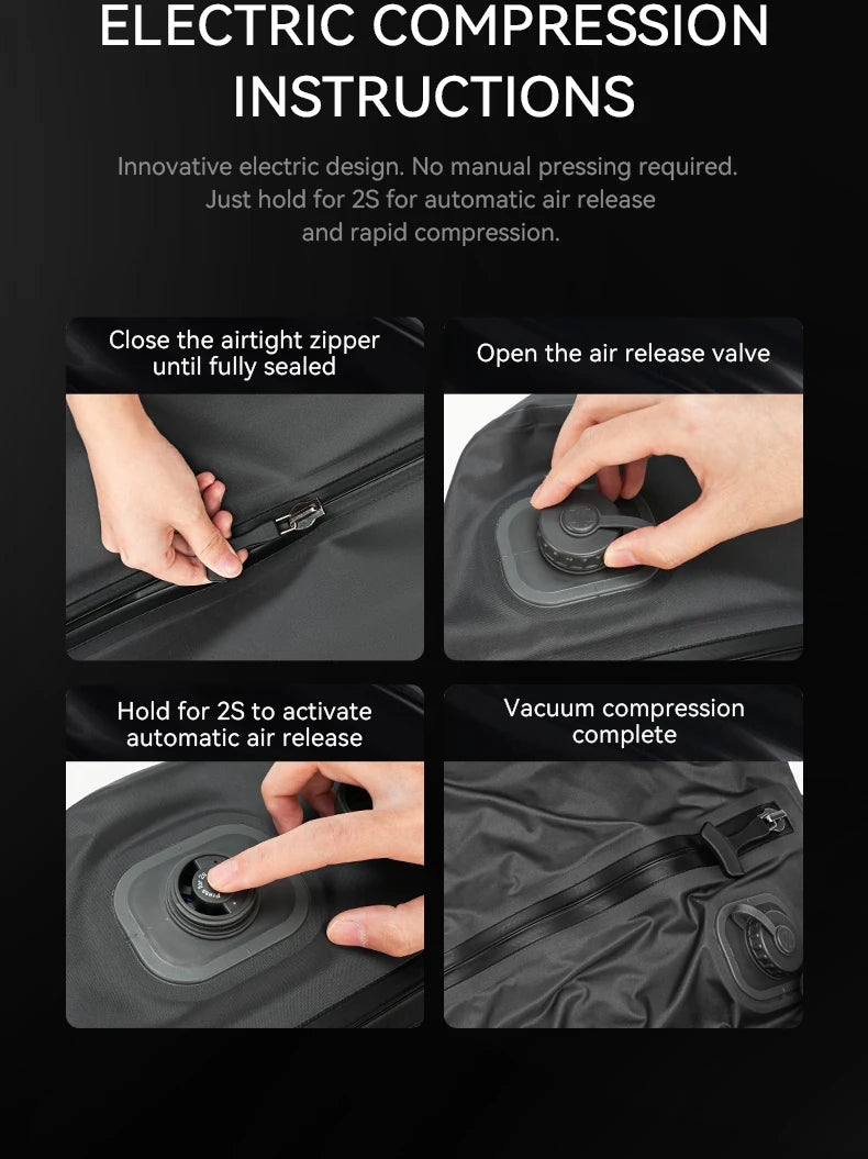 ReeYee Automatic Vacuum Storage Bags for Clothes, Travel Space Saver Bag for Down Jackets & Waterproof Clothing, Sealed Compress