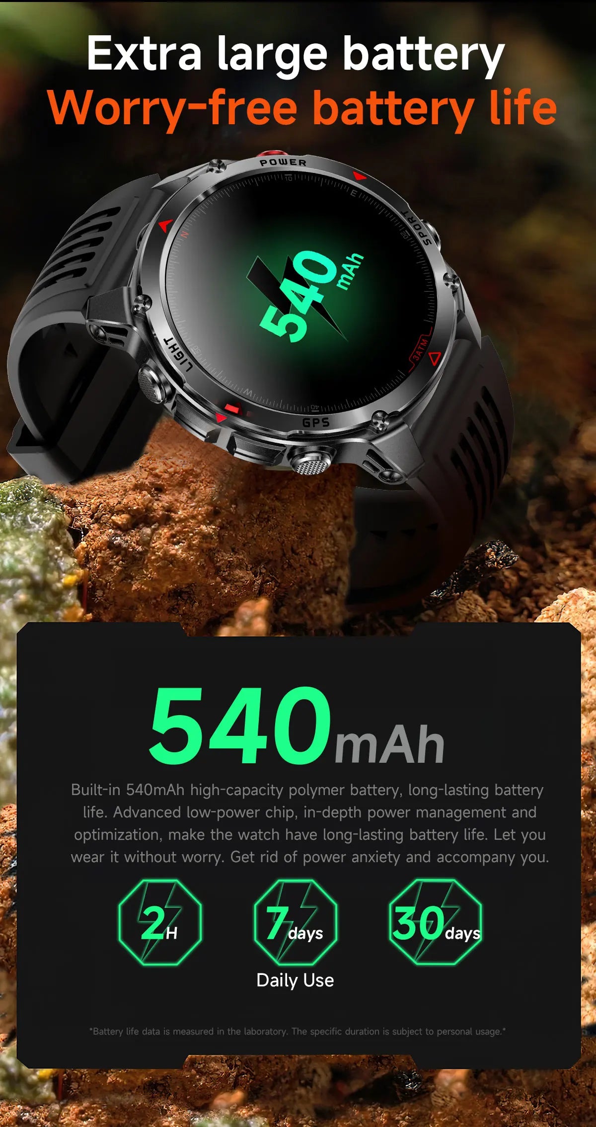 Forerunner 570 GPS Smart Watch 3ATM Waterproof  AMOLED Screen MULTI-BAND GNSS Compass Altimeter Flashlight Sports Smartwatch Men