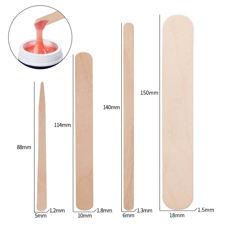 100PCS Disposable Wooden Hair Removal Sticks for Women Depilation Spatula Waxing Tool for Face Eyebrows Beauty Care
