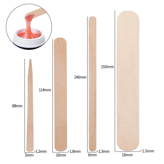 100PCS Disposable Wooden Hair Removal Sticks for Women Depilation Spatula Waxing Tool for Face Eyebrows Beauty Care