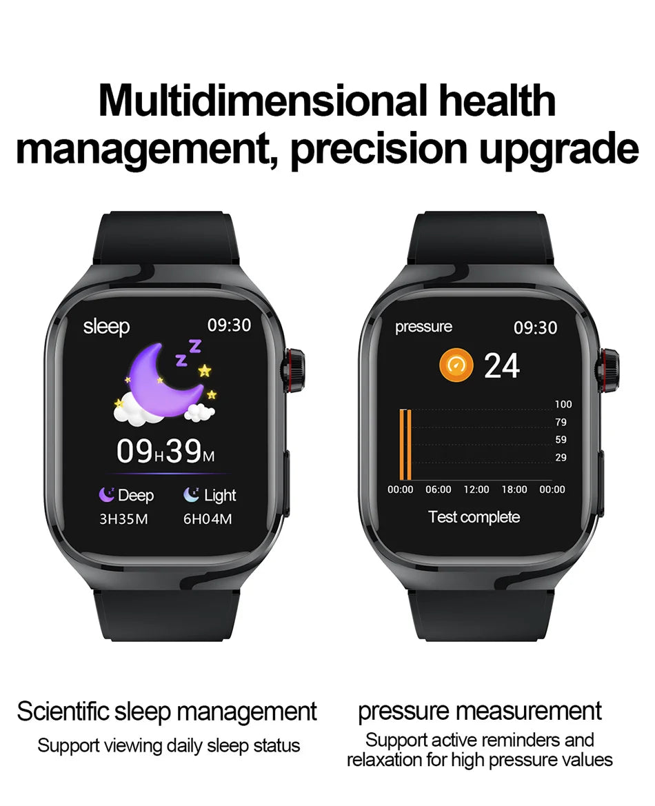 2025 New ECG+PPG Clock Smartwatch Men Uric Acid Blood Pressure Blood Oxygen Body Analysis Heart Health Monitor Smart Watch lady