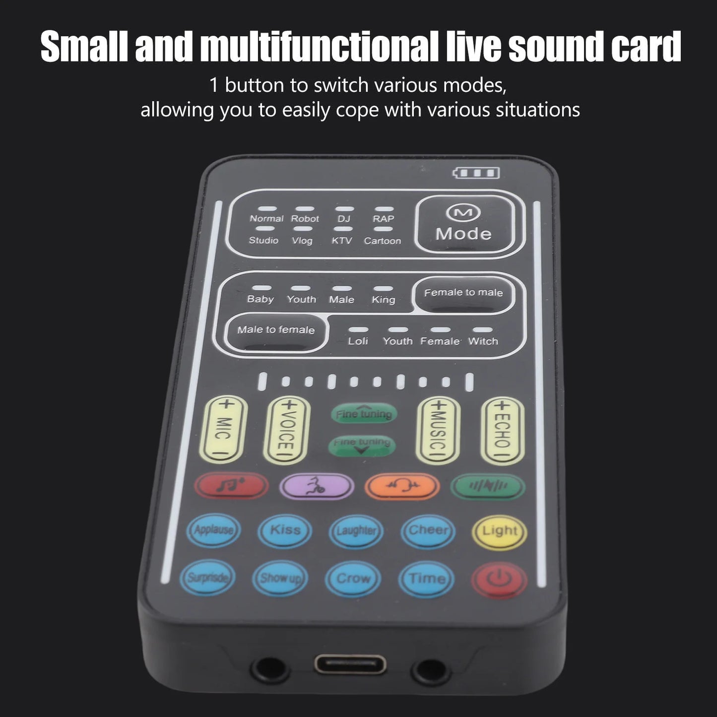 I9 Voice Changer Set Multifunction Portable Recording Mini Sound Card for Game  Recording Computer Sound Changer