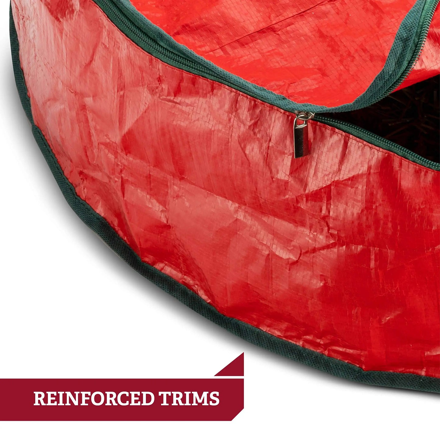 Durable Foldable Christmas Wreath Storage Bags Waterproof Dustproof Round Decoration Storage Bag with Handles Storage Bag