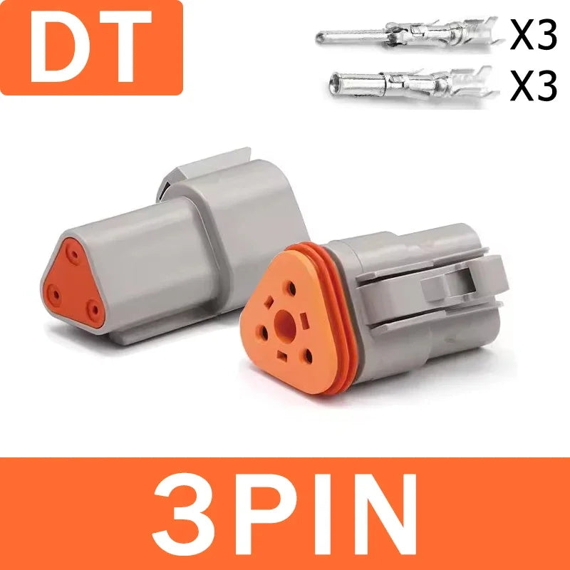 2P/3P/4P/6P/8P/12P DT Male Female Plug Connector Socket Waterproof Terminal DT Connector for Car Automobile 22-16AWG
