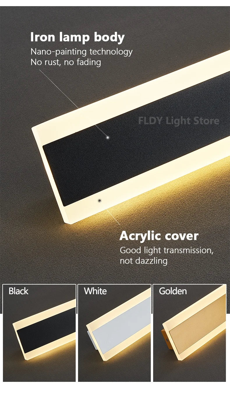 Wall Lamps Line Minimalist  Light Long Strip  Outdoor Waterproof Garden Decoration Villa Background Wall Garden Lights