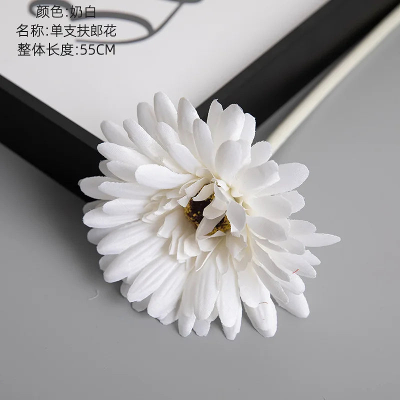 1piece 55cm Artificial Gerbera Flower Branch Wedding Garden Decoration Fake Silk Sunflower Party Home Decoration Accessories