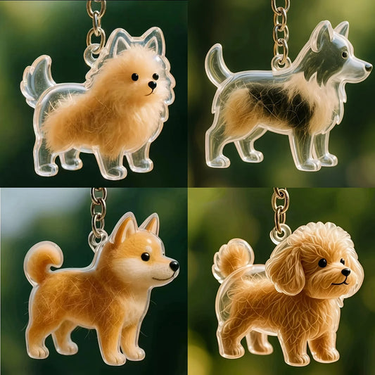 Dog Hair Storage Cute Pendant Keychain Bag Pendant Couple Car Key Chains  Souvenir Collection Gift Pet Hair Memorial Pet Lovers