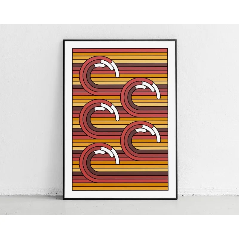 Japanese Contemporary Tokyo Artworks Poster Big Sunrise Waves Mount Fuji Monster Canvas Painting Wall Art Living Room Home Decor