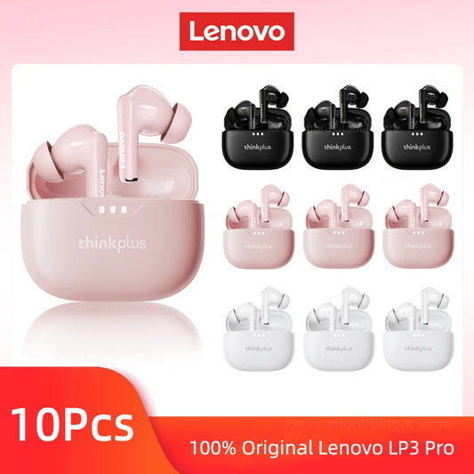 10pcs Lenovo LP3 Pro Wholesale 2pcs Original lp3pro Wireless Bluetooth Headphones HiFi Stereo Earbuds Noise Reduction With Mic