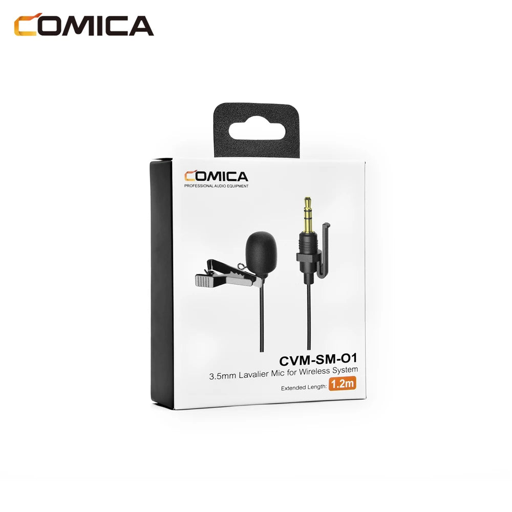 Comica CVM-SM-O1 Lavalier Microphone For Wireless Microphone Omni-directional Wired Lapel Microphone With Locking Buckle