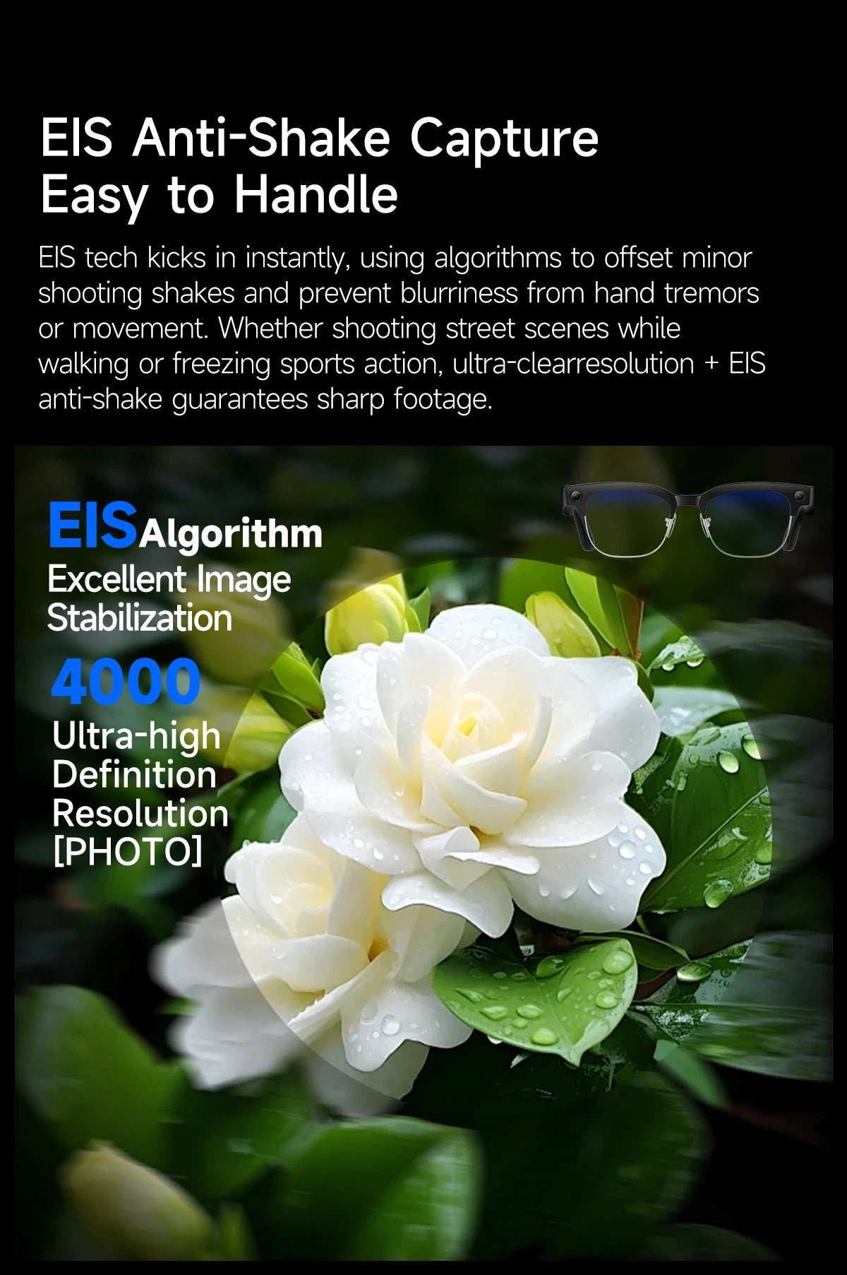 2026 New AI Smart Glasses 4K 8MP HD Camera Video 1080P 100+ Languages Translation WiFi Sunglasses Bluetooth Call Music Men Women