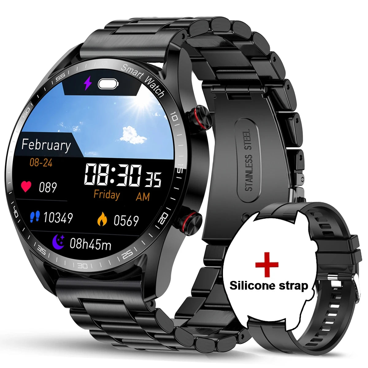 ChiBear New 1.53inch Bluetooth Call Smart Watch Men Multi-Sport Mode Heart Rate Health Monitoring Waterproof Business Smartwatch