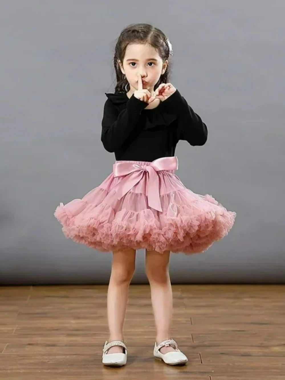 HOT Girls Tutu Skirts Solid Fluffy Tulle Princess Ball Gown Pettiskirt Kids Ballet Party Performance Dress for Children PP001