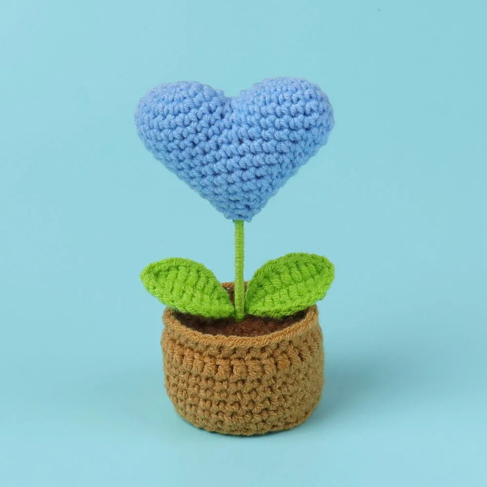 New Crochet SunFlowers Cute Knitting Flowers Potted Graduation Gift Handwoven Plant Car Table Home Decor Items