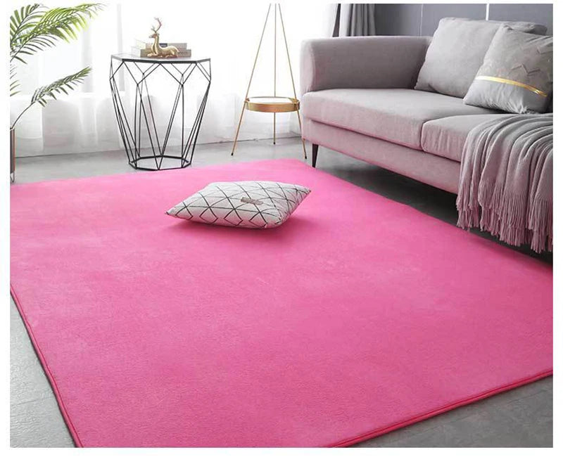 VIKAMA Modern Coral Velvet Carpet Soft Non-Slip Living Room Bedroom Carpet Large Area Children's Play Floor Mat For Home Decor