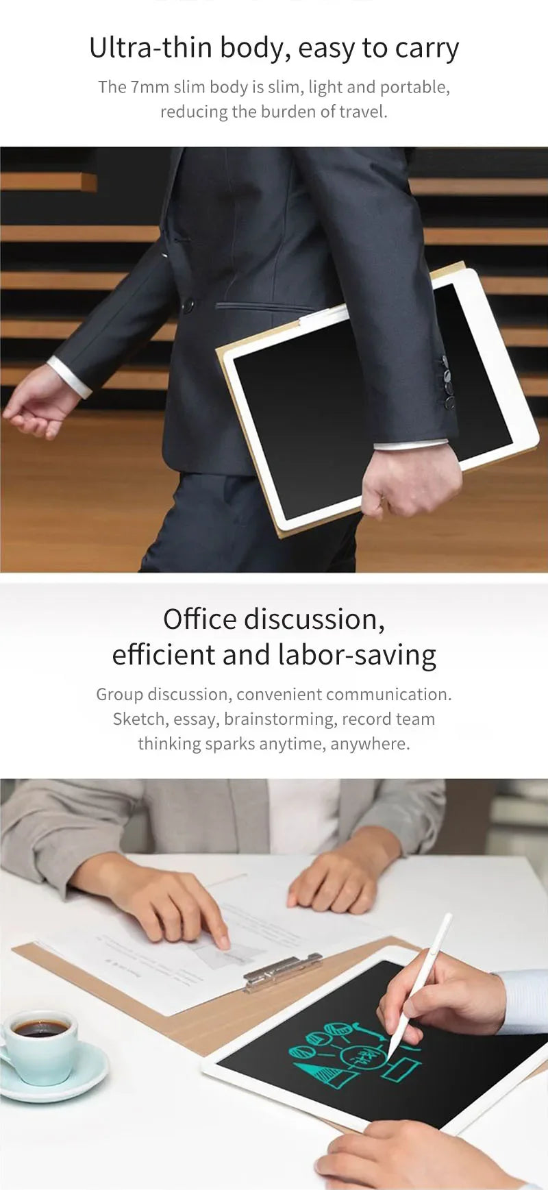 New Xiaomi Mijia LCD Writing Tablet 20"10" 13.5" with Pen Digital Drawing Electronic Handwriting Pad Message Graphics Board