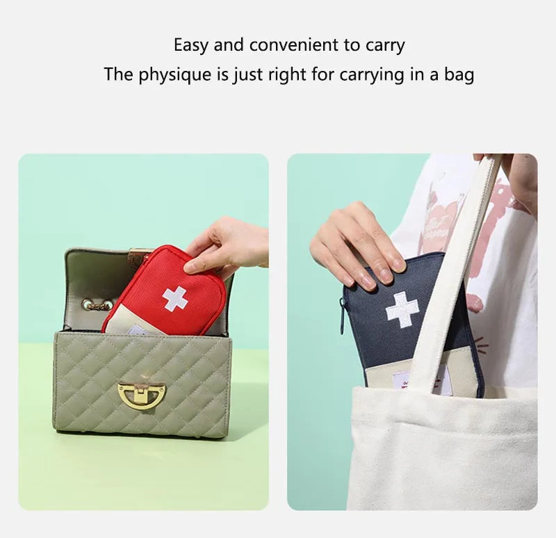 Travel Medicine Bag Pill Storage Pouch Outdoor Essentials Emergency Survival Bag Mini First-aid Kit Portable Home Storage Bag