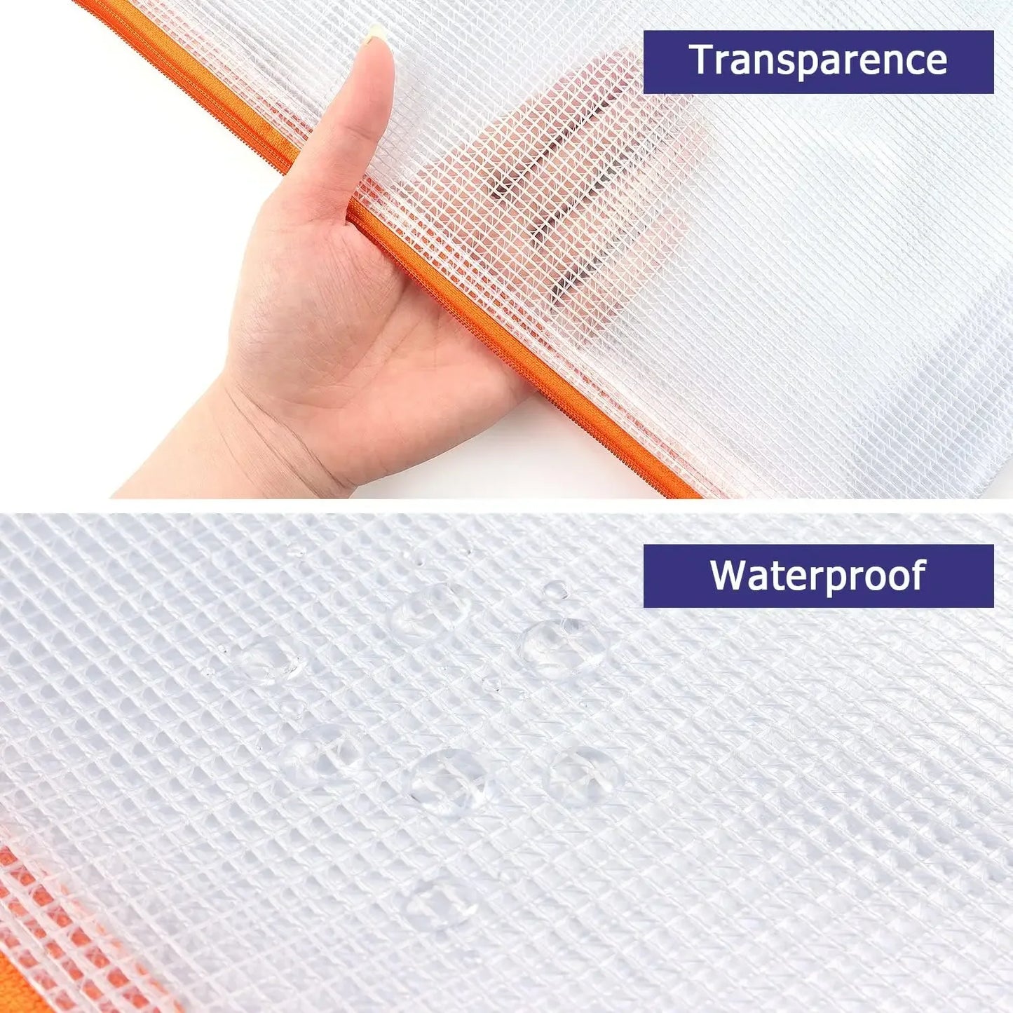 PVC Stationery Storage Bag Folder File Mesh Zipper Pouch A4 A5 A6 A3 Document Bag File Folders School Office Supplies Organizer
