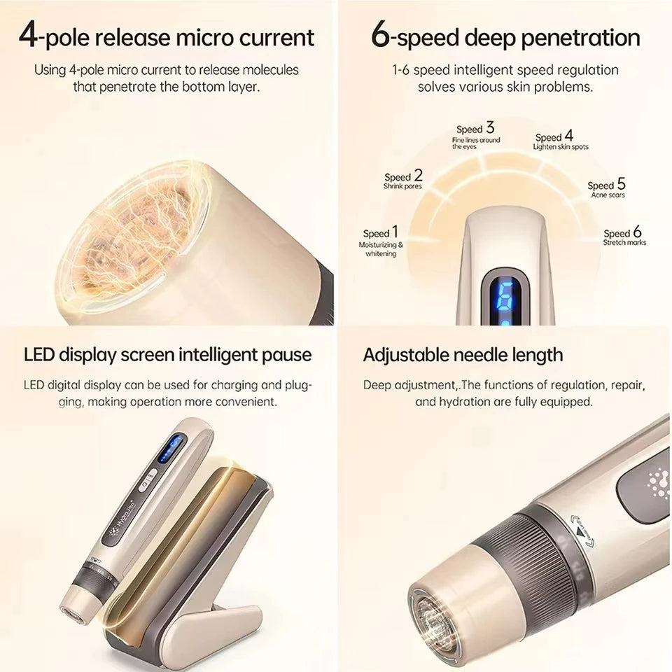 New  EMS Microcurrent Hydra Pen H5 Mesotherapy Automatical Serum Applicator Beauty & Care Derma Microneedling Pen