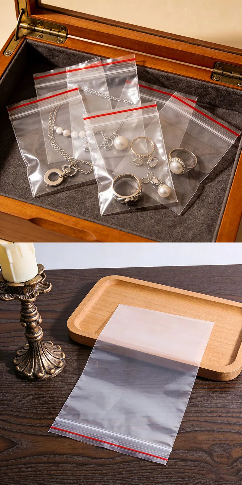 Wholesale Plastic Transparent Ziplock Bags Clear Resealable Waterproof Food Storage Bags Small Jewelry Zip Seal Packaging Bags