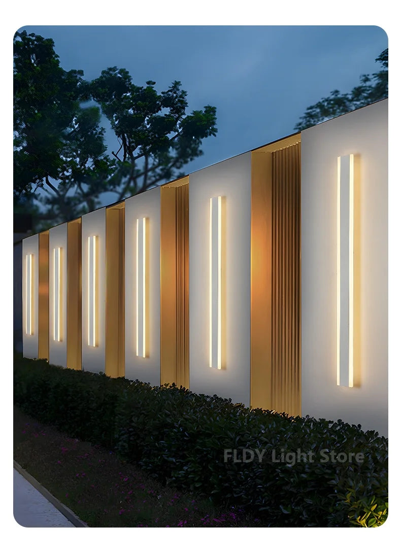 Wall Lamps Line Minimalist  Light Long Strip  Outdoor Waterproof Garden Decoration Villa Background Wall Garden Lights