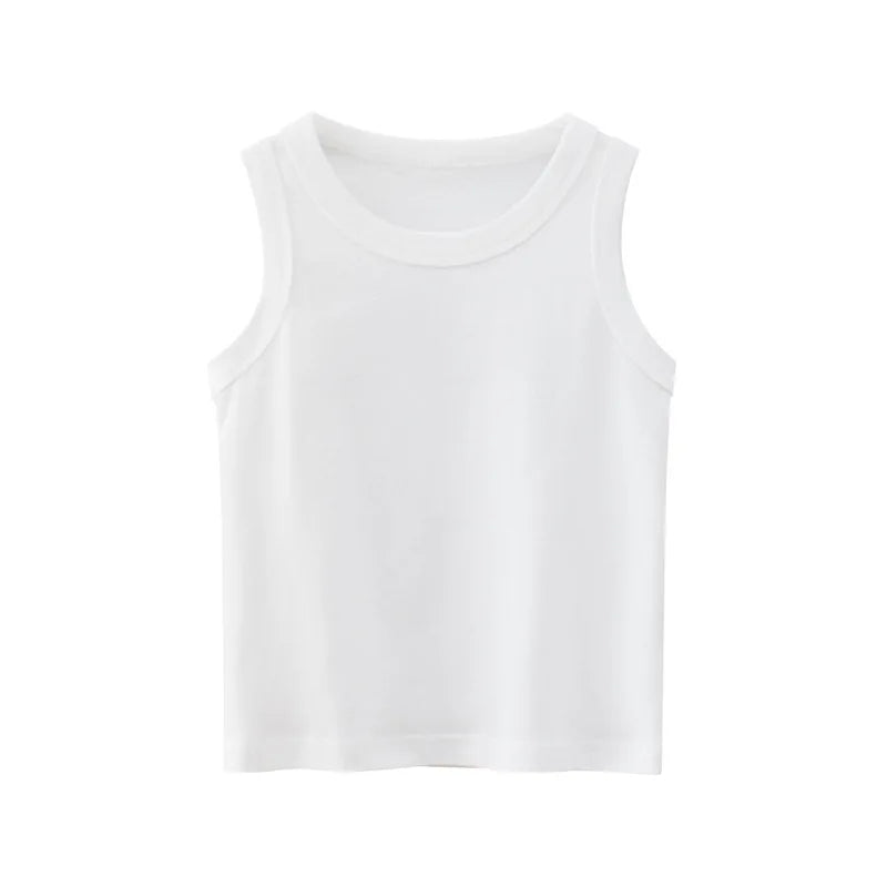 Boys Round Neck Cotton Tank Top Casual Comfortable Breathable For Summer Kids Clothes Baby Vest