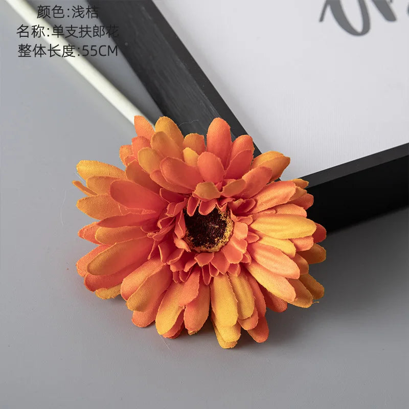 1piece 55cm Artificial Gerbera Flower Branch Wedding Garden Decoration Fake Silk Sunflower Party Home Decoration Accessories