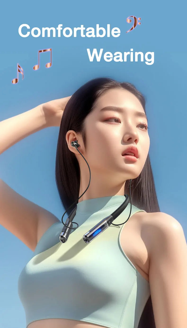 EARDECO 80 Hours Endurance Bluetooth Headphone with Microphone Wireless Headphones Bass Stereo Neckband Earphones Bluetooth 5.3