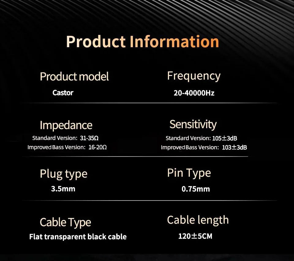 KZ Castor Wired Earbuds Improved Bass HiFi Earphone 2 Dynamic High-end Tunable Balanced Armature In-ear Headphone Music Headset