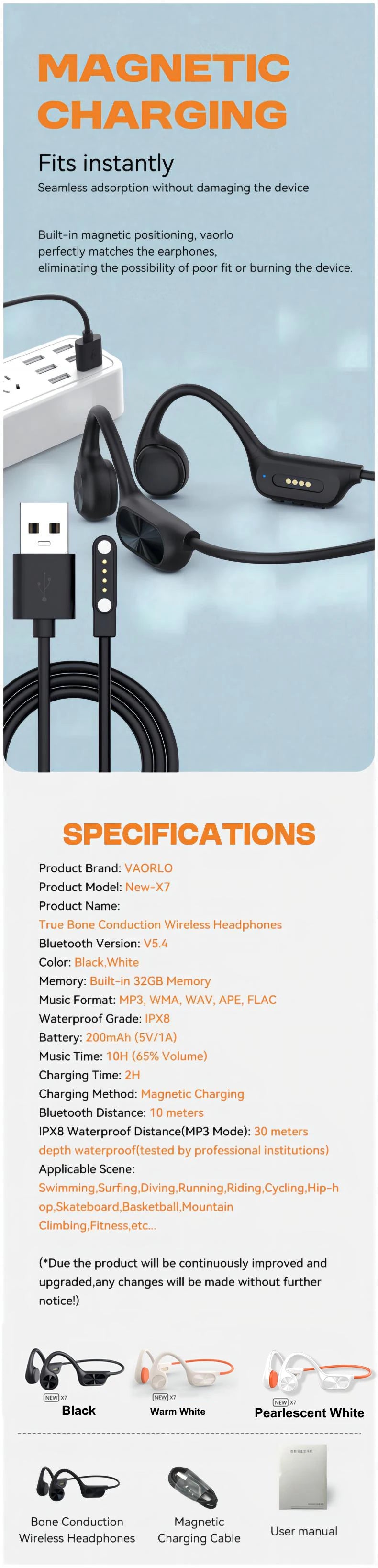 IPX8 Waterproof Swimming Diving Bone Conduction Headphone Bluetooth 5.3 Bass Wireless Headset MP3 (32G) Player fitness Earphone