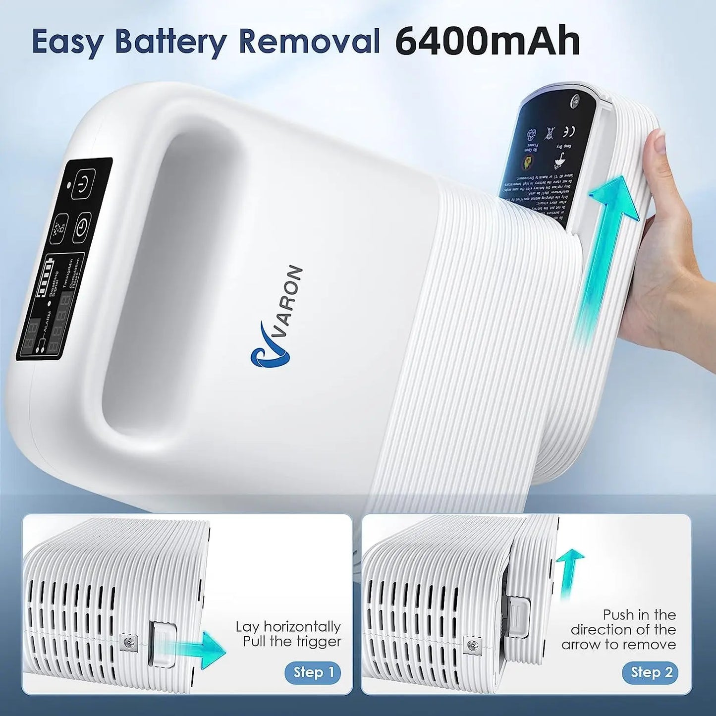 Varon Portable 93±3% Oxygen Concentration Pulse Dual Oxygen Delivery Modes 6 Levels Rechargeable Battery For Outdoor Travel Use