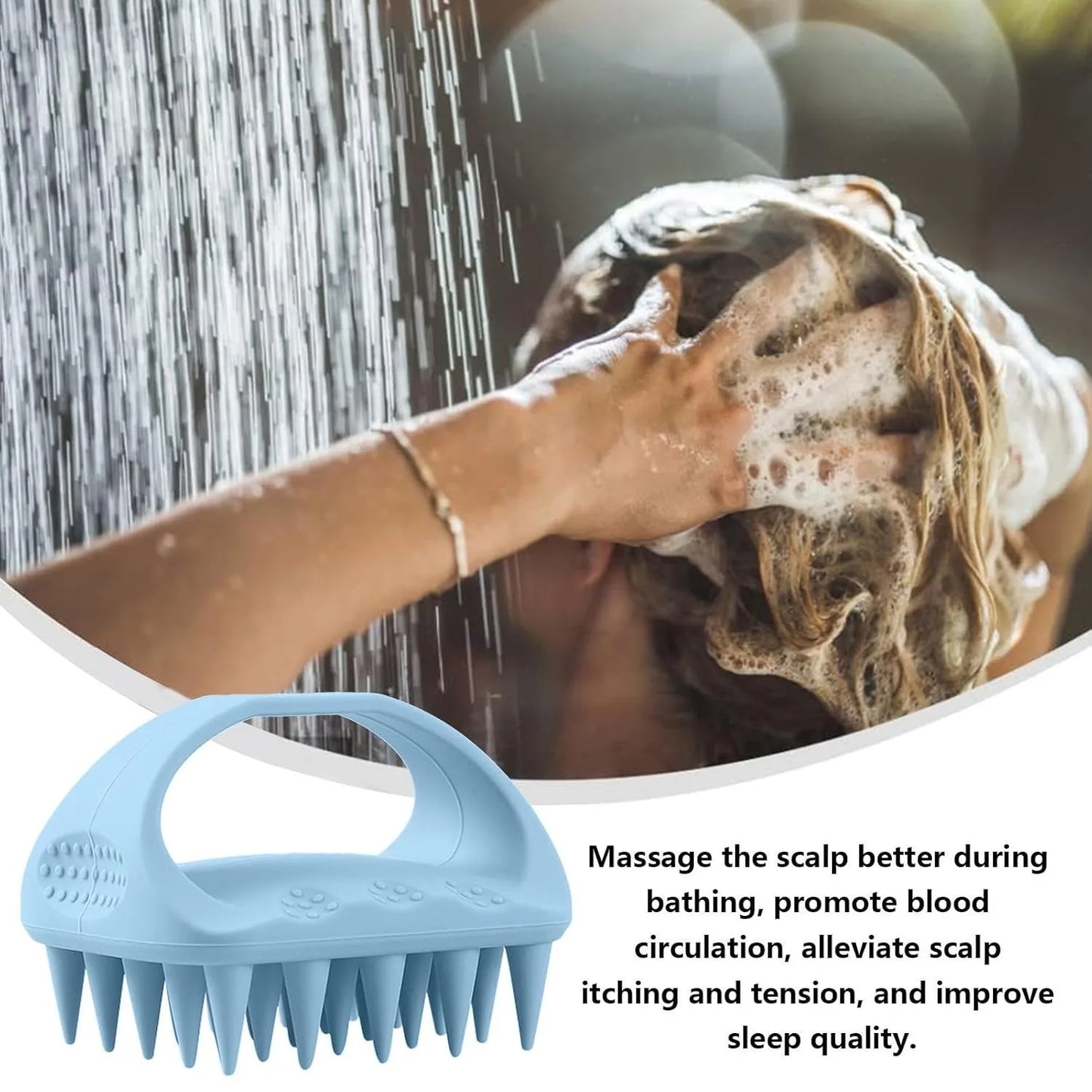 Scalp Massager Hair Growth,Scalp Scrubber with Soft Silicone Bristles for Dandruff Removal,Shampoo Brush for Men Women Kids Pets