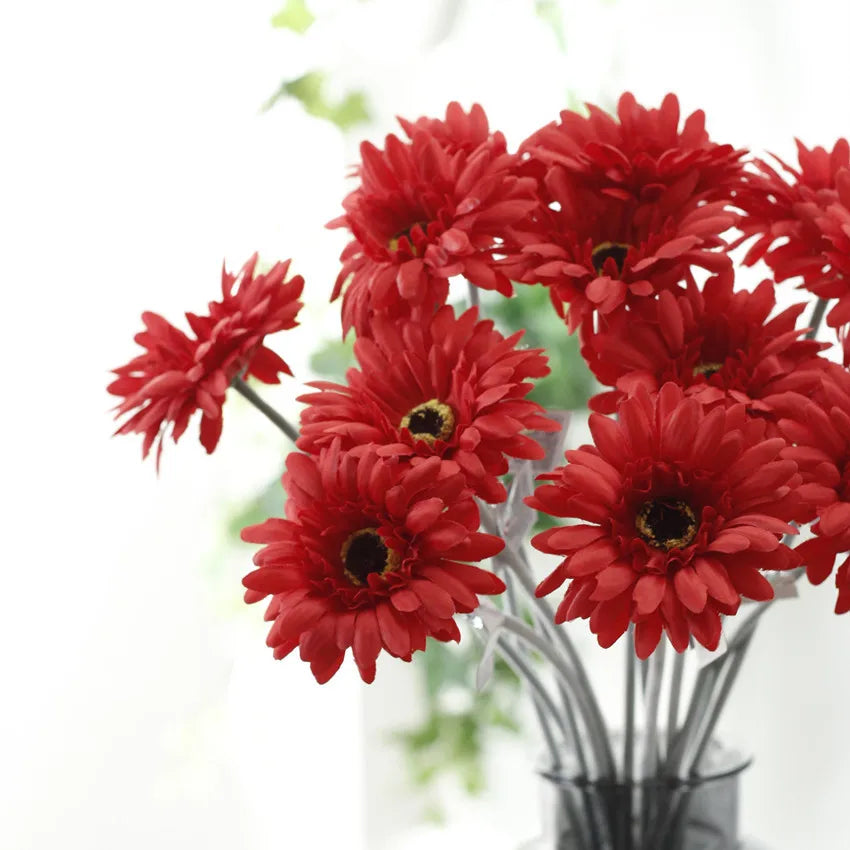 1piece 55cm Artificial Gerbera Flower Branch Wedding Garden Decoration Fake Silk Sunflower Party Home Decoration Accessories