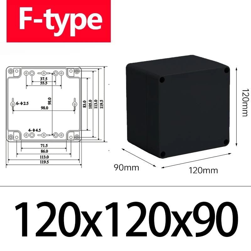 ABS Waterproof Box Housing Electronic Safe Case Plastic Boxes Black Wire Junction Box Plastic Organizer IP67 Waterproof Enclosur