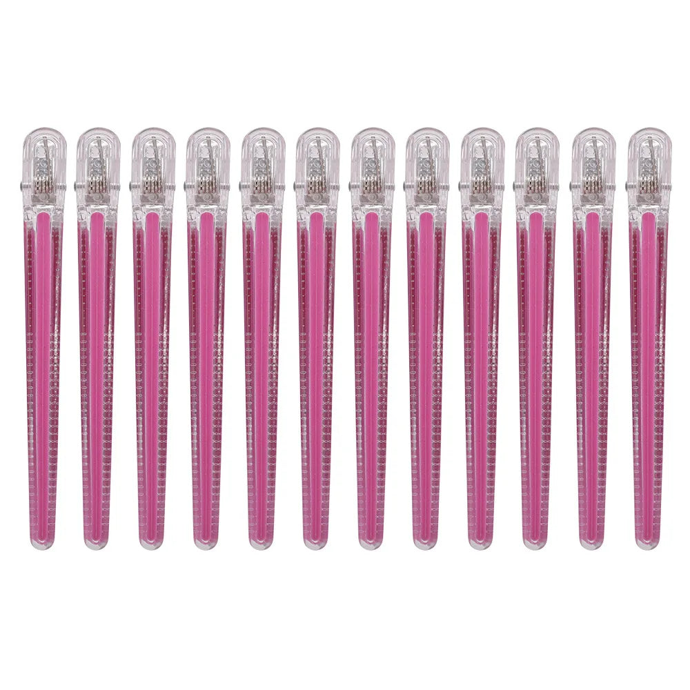 12pcs Pro Seamless Alligator Clip Hair Clip Barbershop Haircutting Sectioning Hairpin Salon Household Styling Tools Accessories