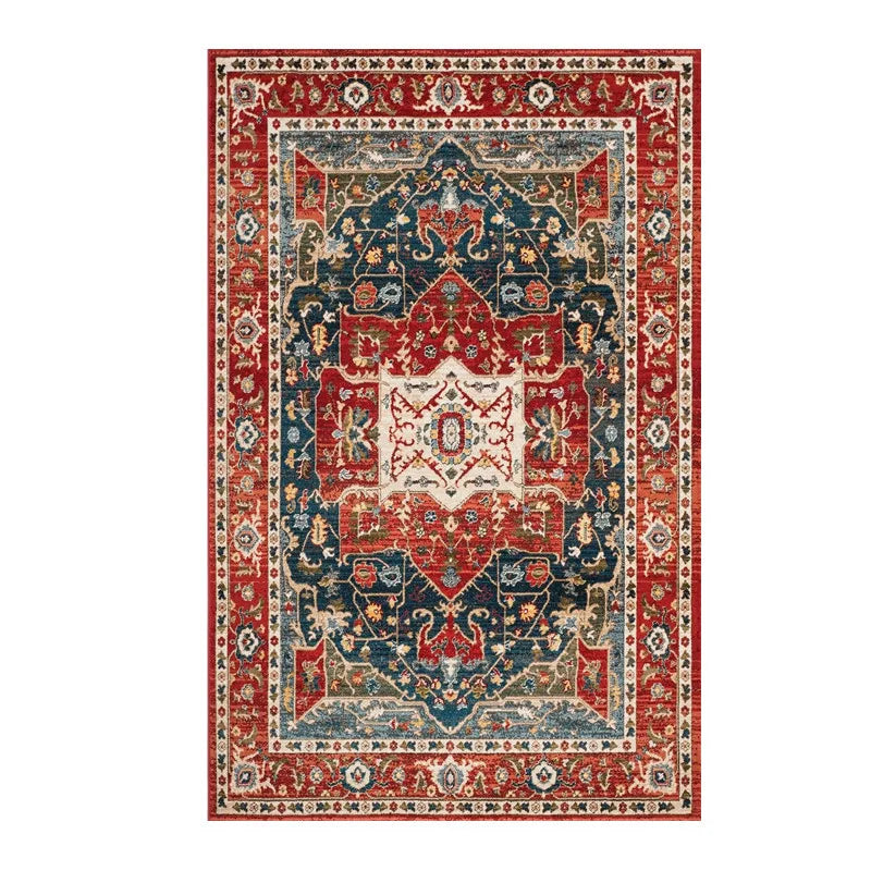 VIKAMA Washable Foldable Imitation Cashmere Carpet Entry Door Mat Persian Retro Style Living Room Bedroom Bed Soft Mat