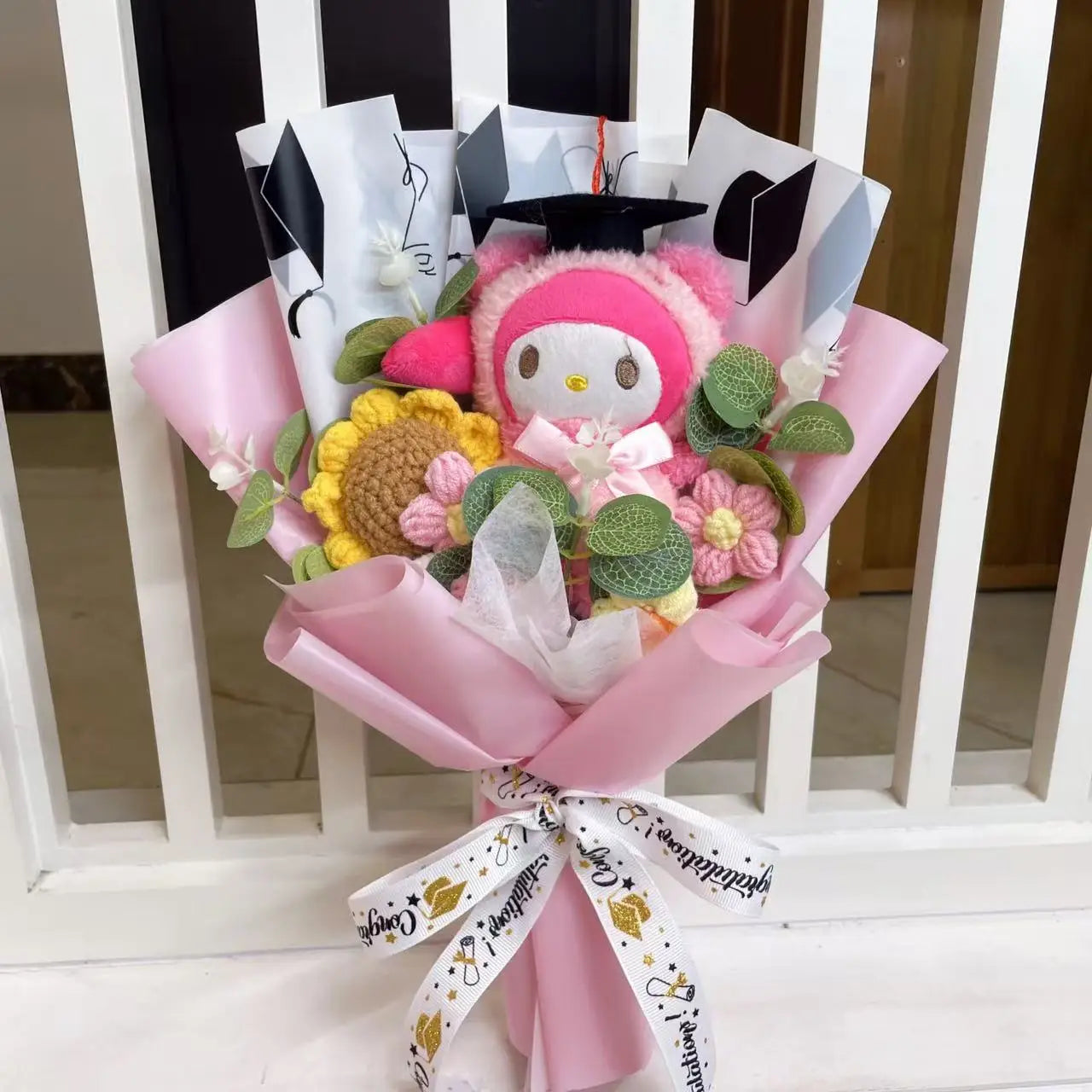 Cartoon Anime Series Hellokitty Kulomi Plush Toys Creative Graduation Bouquet Children's Day Birthday Graduation Gifts For Kids