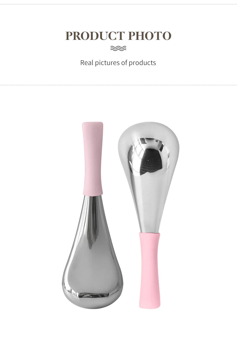 Ice Globes for Face Eyes Stainless Steel Cryo Sticks for Beauty Routines Facial Cold Roller Cooling Globes for Puffiness Wrinkle