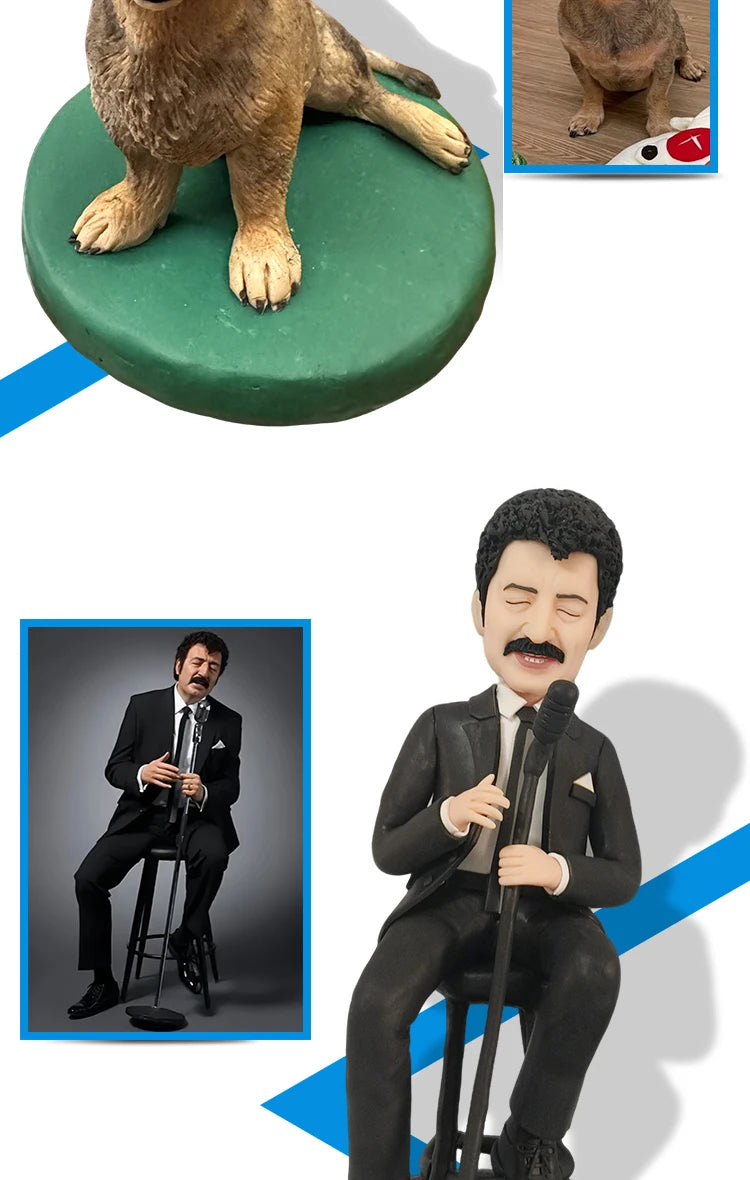 Custom Handmade Bobblehead Sculptures Figurines-Personalized 3d Clay Doll from Your Photo-Wedding Anniversary Gifts for Wife