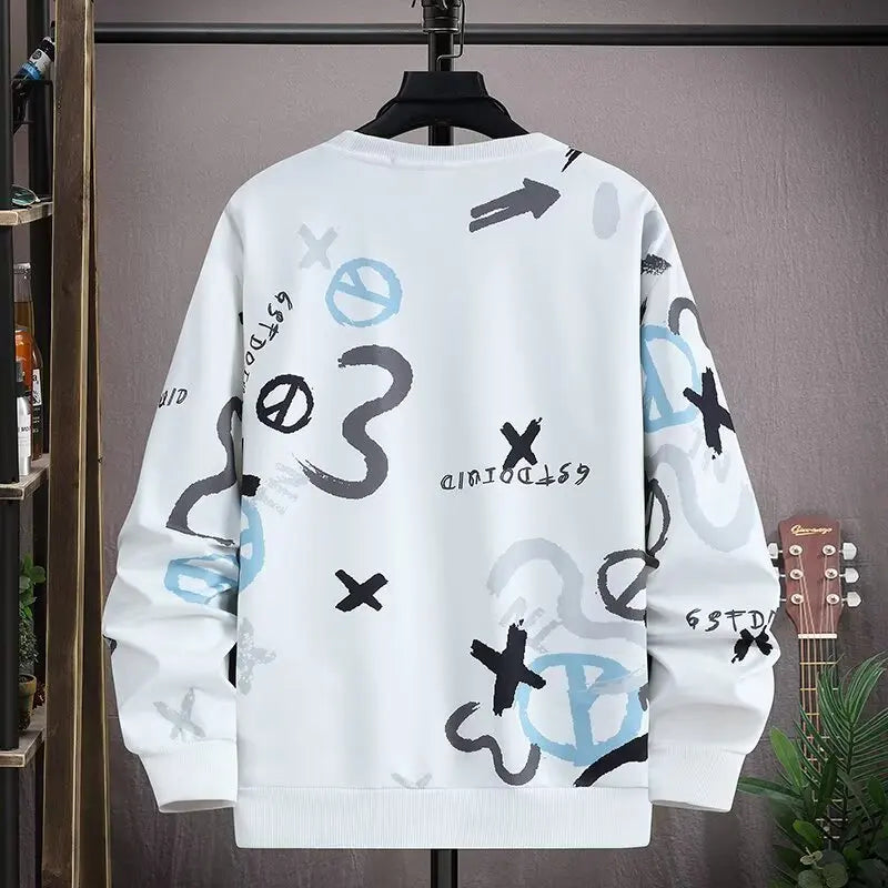 New Spring Collection Men's Sweatshirt Japanese Cartoon Graphic Hoodie Plus Size Top Loose Fit Fashion Men's Clothing
