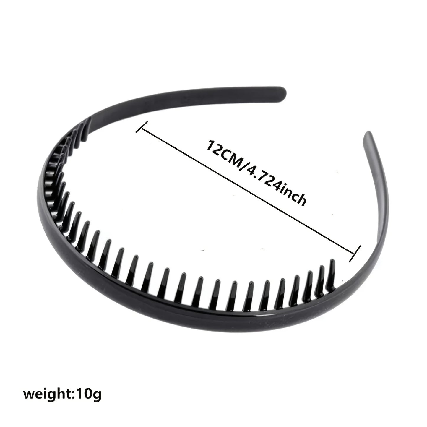 2 PCS Non Slip Fashion Effortless Plastic Headbands with Teeth Comb Skinny Hair Bands for Women Men Teen Girls Sports Headbands