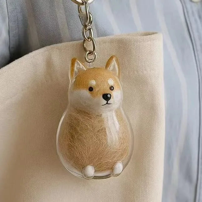 Dog Hair Storage Cute Pendant Keychain Bag Pendant Couple Car Key Chains  Souvenir Collection Gift Pet Hair Memorial Pet Lovers