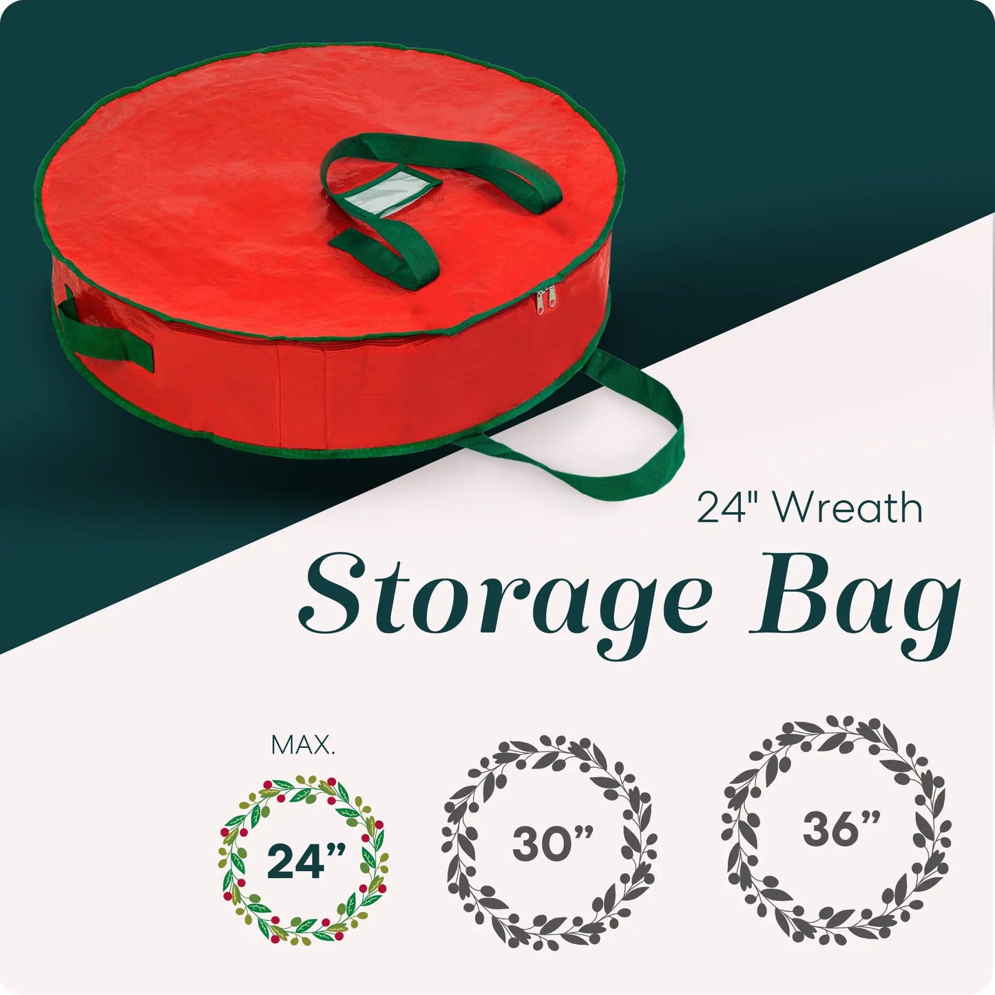 Durable Foldable Christmas Wreath Storage Bags Waterproof Dustproof Round Decoration Storage Bag with Handles Storage Bag
