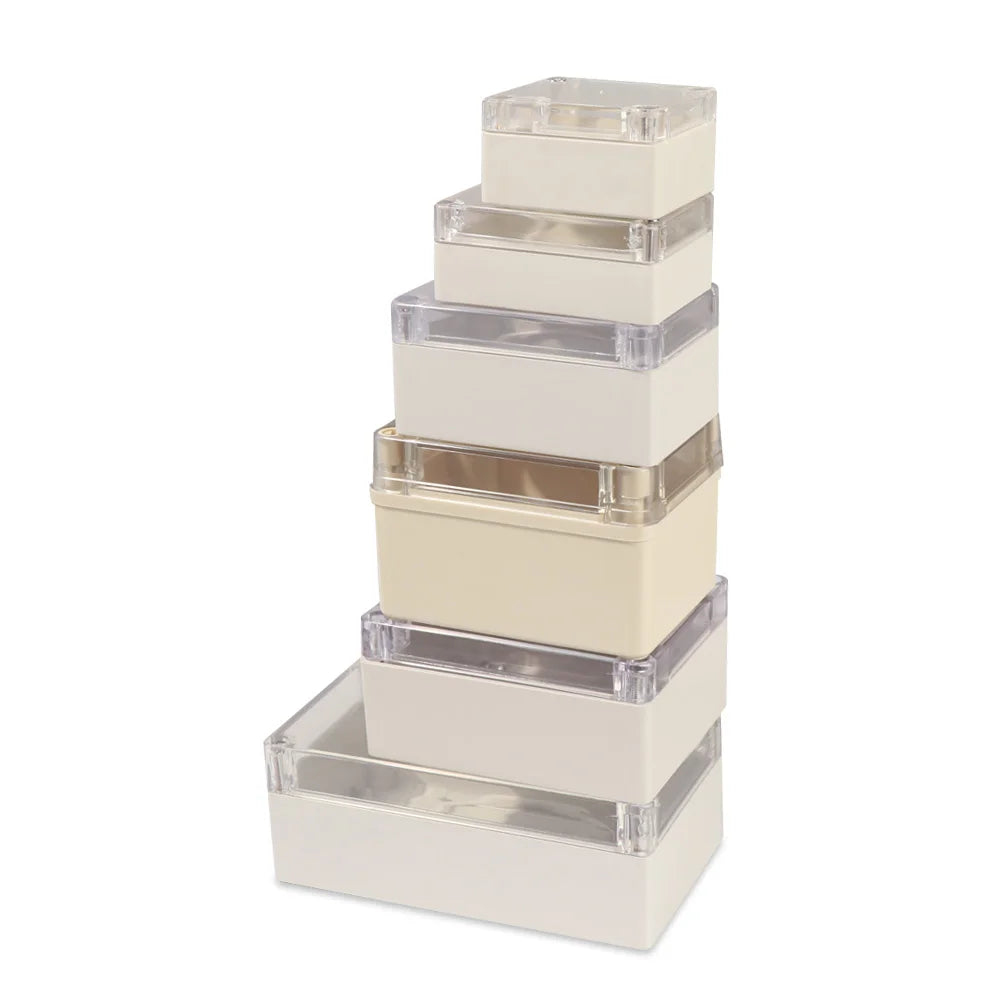 White Waterproof Enclosure Plastic Junction Box Electronic Transparent Cover Instrument Housing Case Electrical Project Boxes