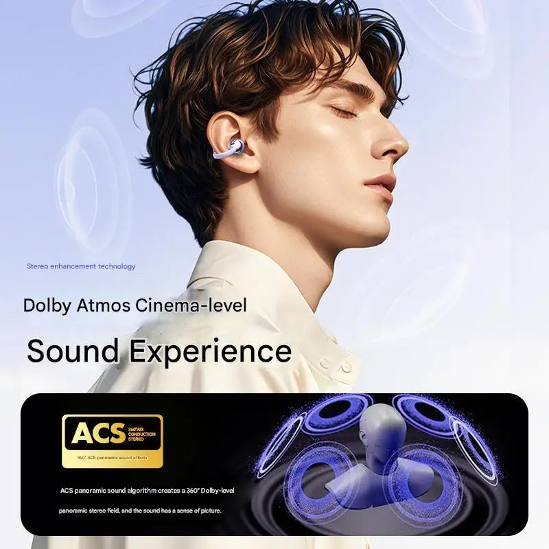 Original Sony Q88 Wireless Earphones Bone Conduction Headset Bluetooth 5.4 Earbuds Clip on Ear Comfortable with Digital Display