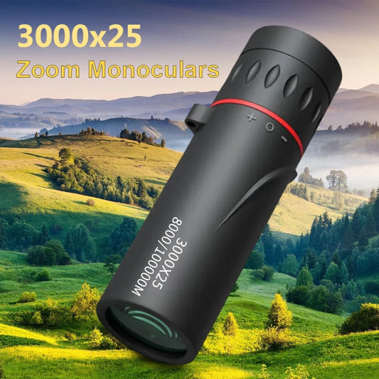 3000x25 monocular zoom HD remote professional monocular, mini portable telescope, suitable for outdoor camping and hunting